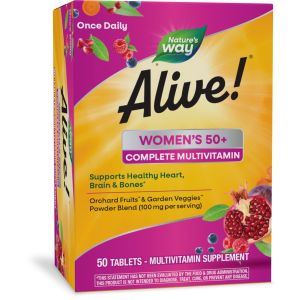 Nature's Way Alive! Women's 50+ Complete Daily Multivitamin Tablets, B-Vitamins, 50 Count"