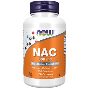 NOW Supplements, NAC (N-Acetyl Cysteine) 600 mg with Selenium & Molybdenum, 100 Veg Capsules"