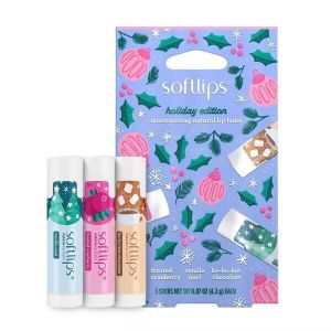 3-pack Softlips Holiday Edition Moisturizing Natural Lip Balm in Gift Box