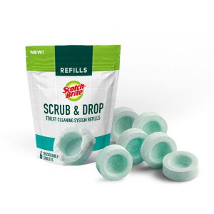 Scotch-Brite Scrub and Drop Toilet Cleaning Tablets, 6 Dissolvable Scrubber Refills"