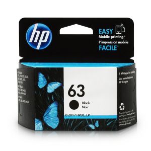 HP 63 Ink Cartridge, Black 01/2025"