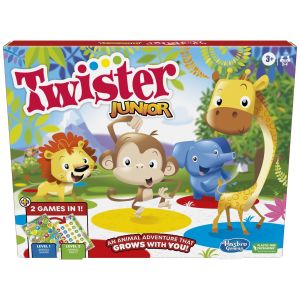 Twister Junior Game, Animal Adventure 2-Sided Mat, Game for 2-4 Players, Ages 3 and Up"