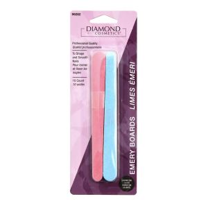 Diamond Cosmetics Colored Emery Boards, Light Blue & Pink, 0.6 OZ, 10 CT