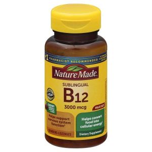 NATURE MADE Vitamin B-12, 3000 mcg, Micro-Lozenges, Cherry Flavor, Value Size, 120.0 CT"