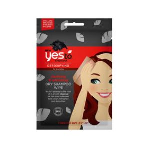 Yes To Charcoal Detoxifying Clarifying and Refreshing Dry Shampoo Wipe for Brunettes