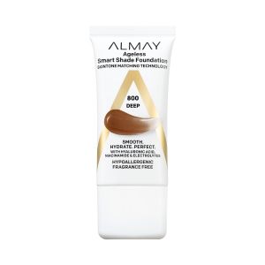 Almay Ageless Smart Shade Liquid Foundation Makeup, Hypoallergenic, Deep, 1 fl oz."