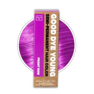 Good Dye Young Streaks and Strands Semi Permanent Hair Dye (Front Row Purple) – UV Protective Temporary Hair Color Lasts 15-24+ Washes – Conditioning Purple Hair Dye – PPD free Hair Dye - Cruelty-Free