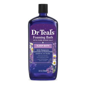 Dr Teal's Foaming Bath, Sleep Bath with Melatonin, Lavender & Chamomile Essential Oils, 34 fl oz."