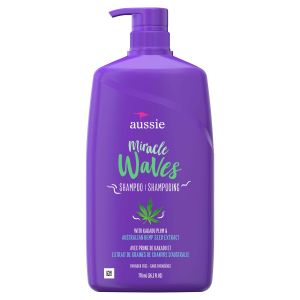 Aussie Miracle Waves Anti-Frizz Hemp Paraben-Free Shampoo, 26.2 fl oz for All Hair Types"