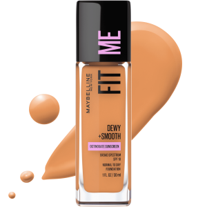 Maybelline Fit Me Dewy and Smooth Liquid Foundation Makeup, SPF 18, Toffee, 1 fl oz"