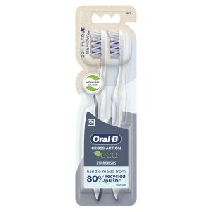 Oral-B CrossAction Eco Manual Toothbrush, Soft Bristles, 2 Count"