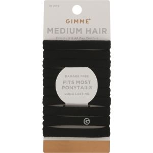 Gimme Beauty Medium Hair Bands - Black - 10ct