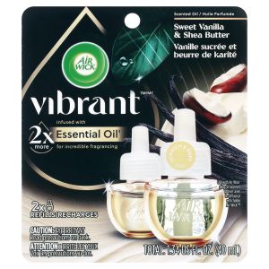 Air Wick Vibrant Plug in Scented Oil Refill, 2ct, Almond Milk & Honey, Air Freshener, Essential Oils"