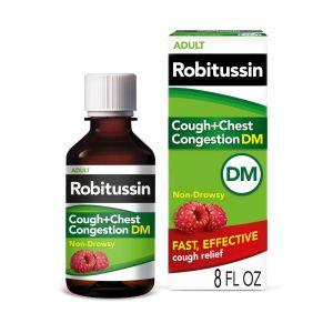 Robitussin Adult Cough Congestion DM and Cold Medicine, Raspberry, 8 Fl Oz"