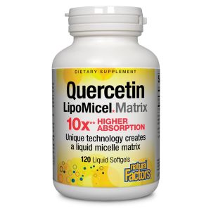 Natural Factors, Quercetin LipoMicel Matrix, 120 Liquid Softgels, 120 Softgels"