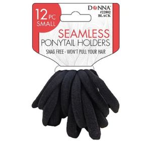 Donna Seamless Ponytail Holders Small 12 PC