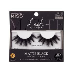 KISS Lash Couture Matte Black Faux Mink, Matte Velvet, False Eyelashes"