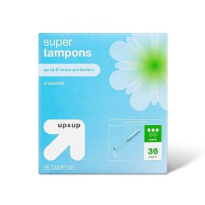 Up & Up Tampons Super Rounded Tip Plastic Applicator Unscented 36 Count