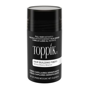 Toppik Hair Building Fibers, White, 12g | Fill In Fine or Thinning Hair | Instantly Thicker, Fuller Looking Hair | 9 Shades for Men & Women"