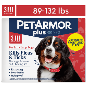 PetArmor Plus Flea & Tick Prevention for Extra Large Dogs 89-132 lbs, 3 Month Supply"