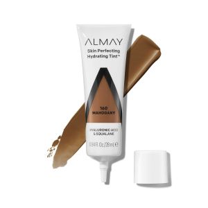 Almay Skin Perfecting Hydrating Tint, Lightweight Liquid Foundation, 160 Mahogany, 0.94 fl oz."