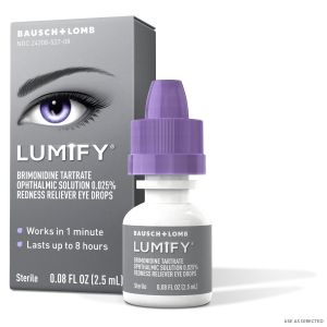 LUMIFY Redness Reliever Eye Drops, Fast Acting Brimonidine for Whiter, Brighter Looking Eyes, 0.08 Fl. Oz. (2.5 mL)