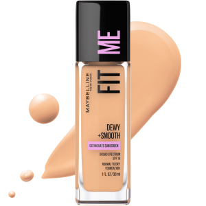 Maybelline Fit Me Dewy and Smooth Liquid Foundation, SPF 18, 225 Medium Buff, 1 fl oz"