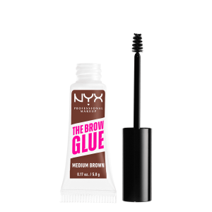 NYX Professional Makeup The Brow Glue, Extreme Hold Tinted Eyebrow Gel, Medium Brown"