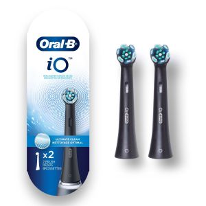 Oral-B iO Ultimate Clean Replacement Brush Heads, Black, 2 Count"