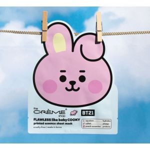 BT21  FLAWLESS Like Baby COOKY Printed Essence Sheet Mask - 3 Pack