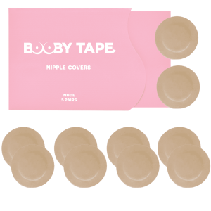 Booby Tape Nipple Covers, Polyester, Self-Adhesive Breast Petals, 5cm each, 5 Pairs"