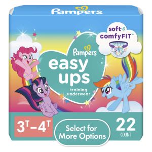 Pampers Easy Ups Girls Potty Training Pants - Size 3T-4T, 22 Count, My Little Pony 3T-4T (Select for More Options)"