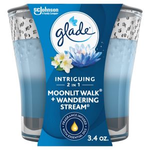 Glade 2in1 Jar Candle 1 ct, Moonlit Walk & Wandering Stream, 3.4 oz. Total, Air Freshener"