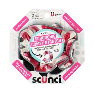 Scunci The Original Scrunchie Comfy Stretch Reflective Hair Tie, 2 pcs"