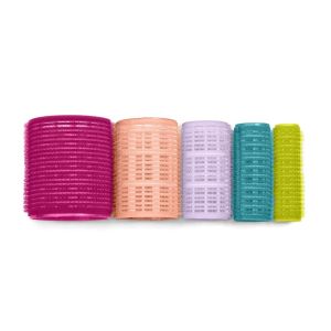 Conair Classic Volumizing Hair Self Grip Rollers, Assorted Sizes, Neon Colors, 31 Ct"