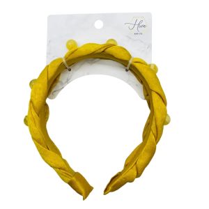 Hive  Co. Headband GOLD with Marble Beads, hair accessory, Cloth"