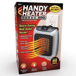 Handy Heater Turbo, Personal Electric Ceramic Space Heater, 800 Watts. New"