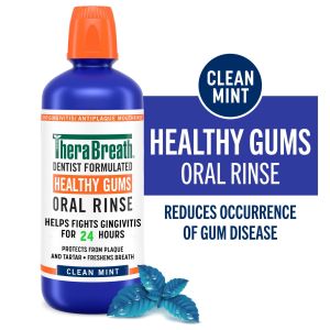 TheraBreath Healthy Gums Mouthwash, Antigingivitis Mouth Rinse for Adults, Clean Mint, 16 fl oz"