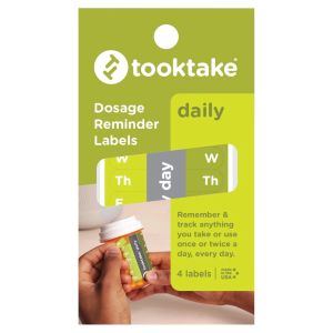 Tooktake  - tooktake Daily Medication & Vitamin Tracking Labels - Pill Organizer - 4 Labels per Pack