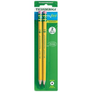 Ticonderoga My First Beginner Pencils, Sharpened #2 Lead, Yellow, 2 Count"