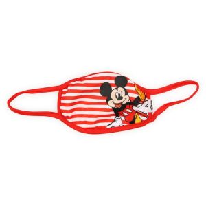 Kids Reusable Cloth Face Mask With Striped-Mickey-Print