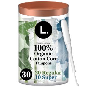 L. Organic Cotton Tampons DuoPack - Regular/Super Absorbency, 30 Ct"