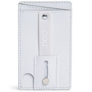 Neo Universal Smartphone Wallet, Grip, and Kickstand Holder with Convenient Grip, White (New Open Box)"