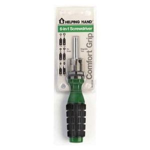 Helping Hand 6 -in-1 Multi Bit Screwdriver, Green and Black"