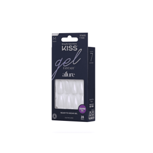 KISS Gel Fantasy Allure Press-On Nails, Medium Almond Fake Nails, Influential, Vegan Cruelty Free, 28 Nails"