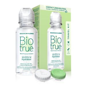 Biotrue Multi-Purpose Contact Lens Solution–from Bausch + Lomb– 2 fl oz (60 mL) Travel Pack, Comes With Contact Lens Case"