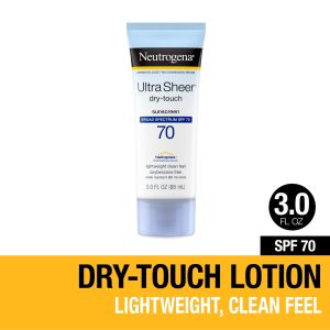 Neutrogena Ultra Sheer Dry-Touch Sunscreen Lotion, SPF 70 Face Sunblock, 3 fl oz"