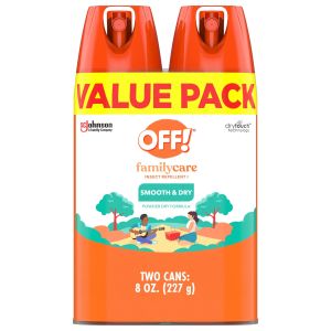 OFF! FamilyCare Mosquito Repellent Smooth & Dry Non-Greasy Spray, 4 oz, 2 Count"