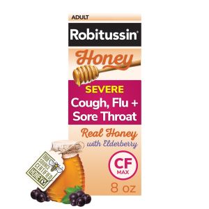 Robitussin Severe Cough Cold and Flu Medicine With Honey, Elderberry, 8 Fl Oz"