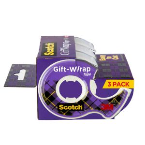 Scotch Gift Wrap Tape, 3/4 in. x 300 in., 3 Dispensers"